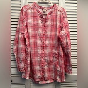 Duluth Trading Co Red and White Plaid Shirt